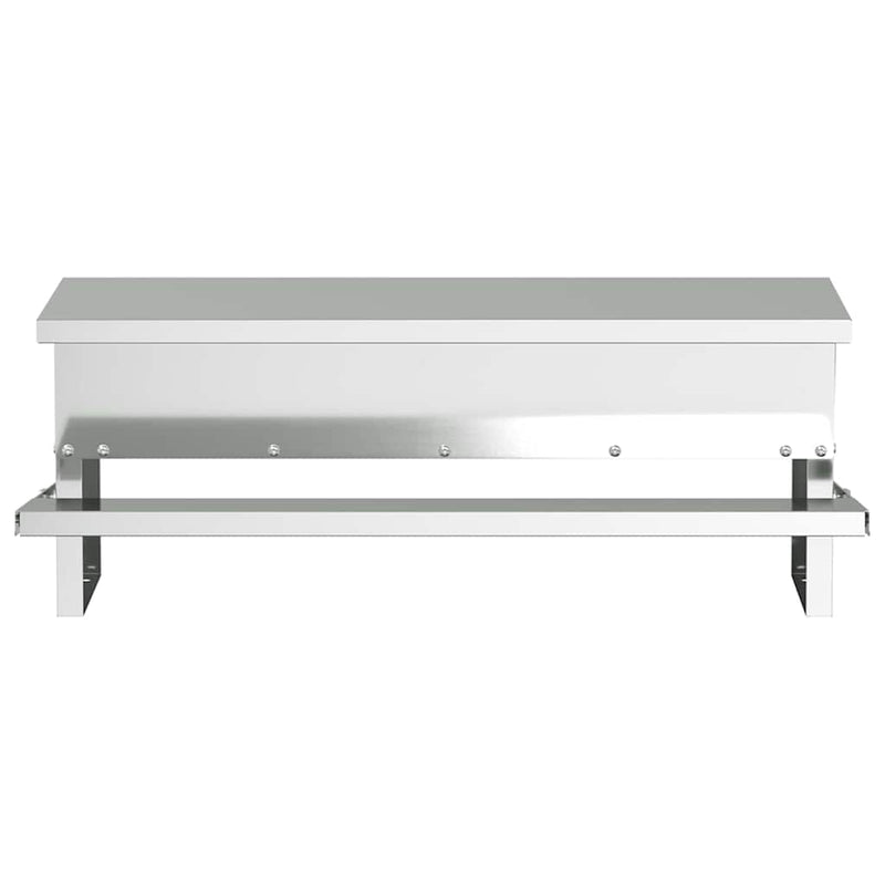 vidaXL Csirke Treadle Etető Ezüst 48,5 x 39,5 x 19 cm Horganyzott acél