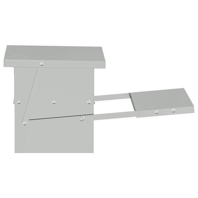 vidaXL Csirke Treadle Etető Ezüst 48,5 x 39,5 x 19 cm Horganyzott acél