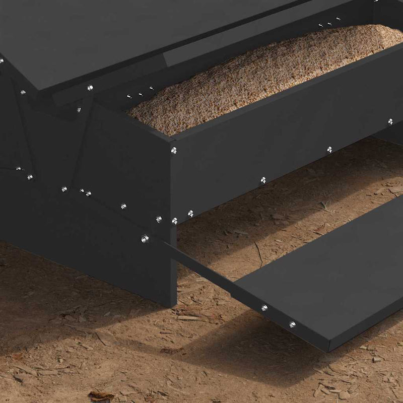 vidaXL Csirke Treadle Etető Fekete 75 x 53 x 20,5 cm