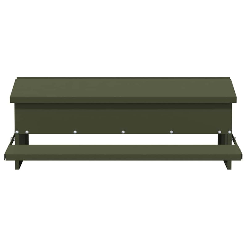 vidaXL Csirke Treadle Etető Olajzöld 75 x 53 x 20,5 cm