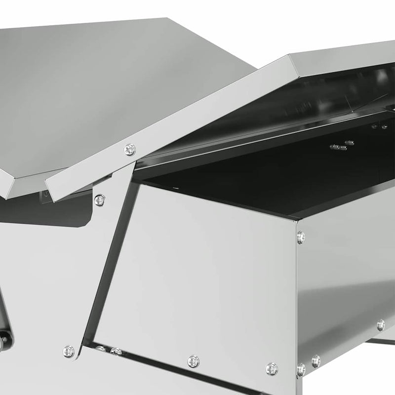 vidaXL Csirke Treadle Etető Ezüst 75 x 53 x 20,5 cm Horganyzott acél