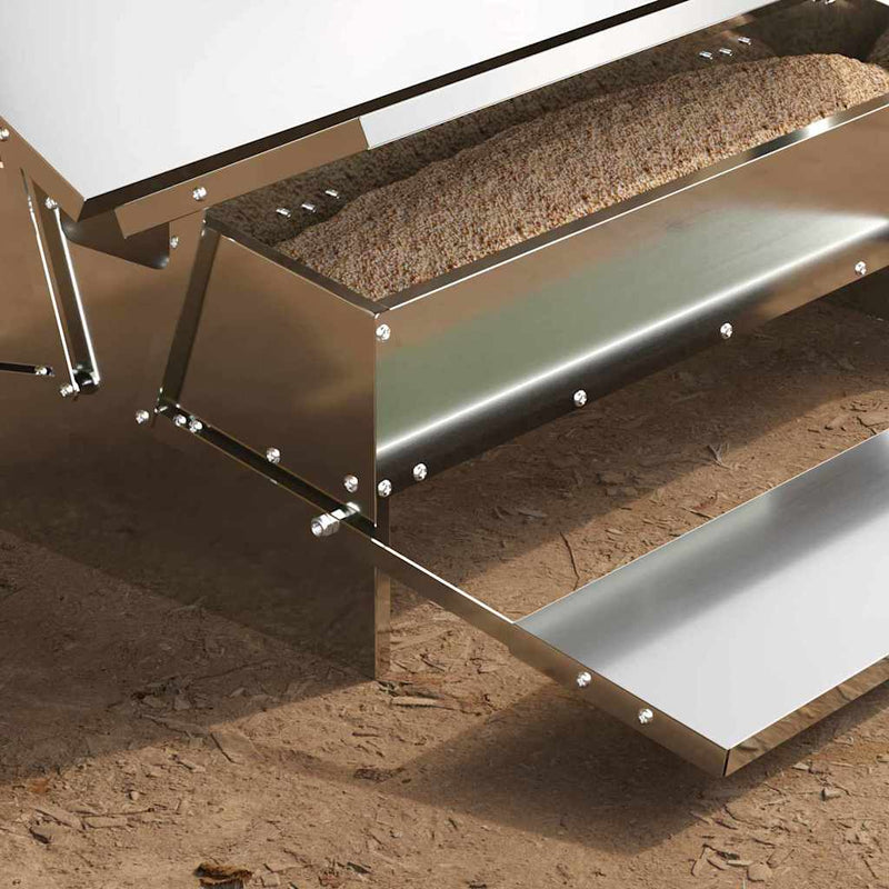 vidaXL Csirke Treadle Etető Ezüst 75 x 53 x 20,5 cm Horganyzott acél