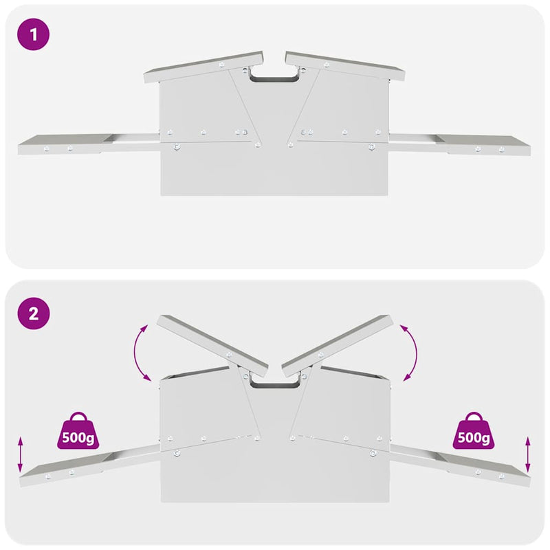 vidaXL Csirke Treadle Etető Ezüst 75 x 53 x 20,5 cm Horganyzott acél