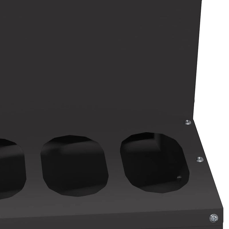 vidaXL Csirke etető Fekete 40 x 40 x 45 cm Hidegen Hengerelt Acél