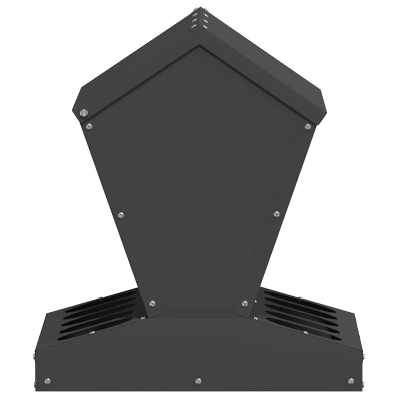 vidaXL Csirke etető Fekete 40 x 40 x 45 cm Hidegen Hengerelt Acél