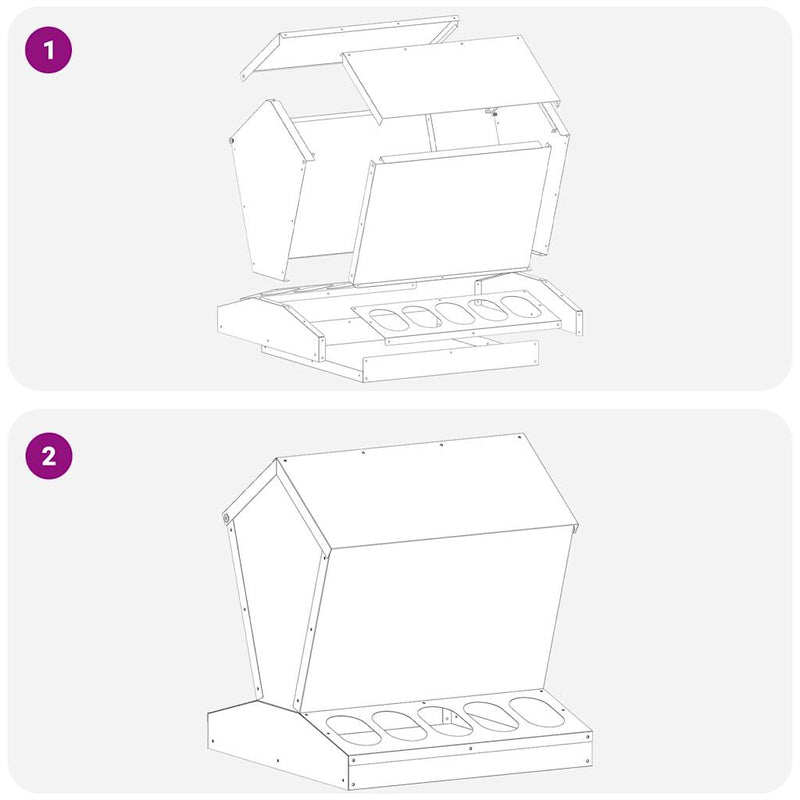 vidaXL Csirke etető Ezüst 40 x 40 x 45 cm Horganyzott acél