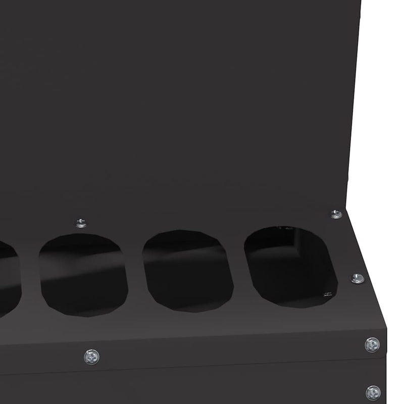 vidaXL Csirke etető Fekete 30 x 30 x 39 cm Hidegen Hengerelt Acél