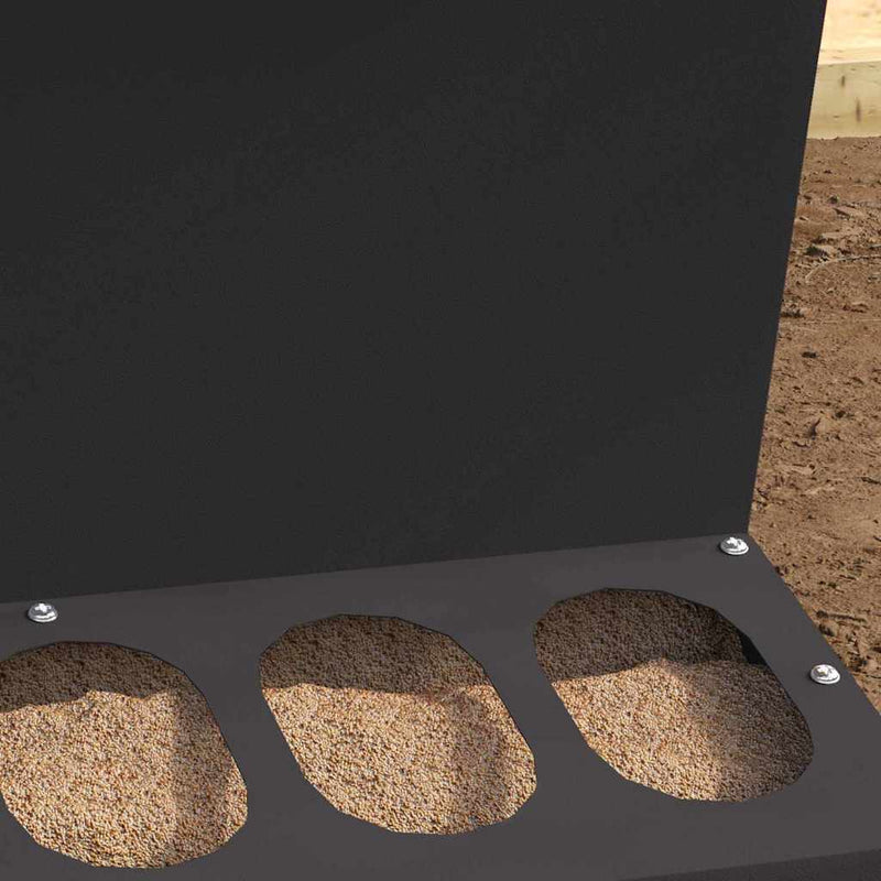 vidaXL Csirke etető Fekete 30 x 30 x 39 cm Hidegen Hengerelt Acél