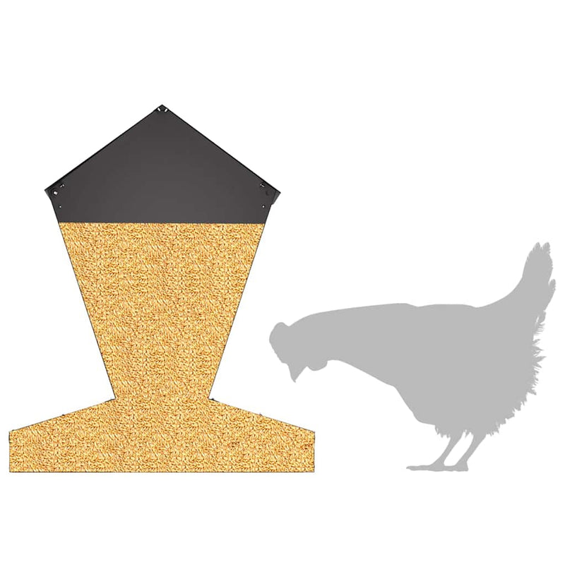 vidaXL Csirke etető Fekete 30 x 30 x 39 cm Hidegen Hengerelt Acél