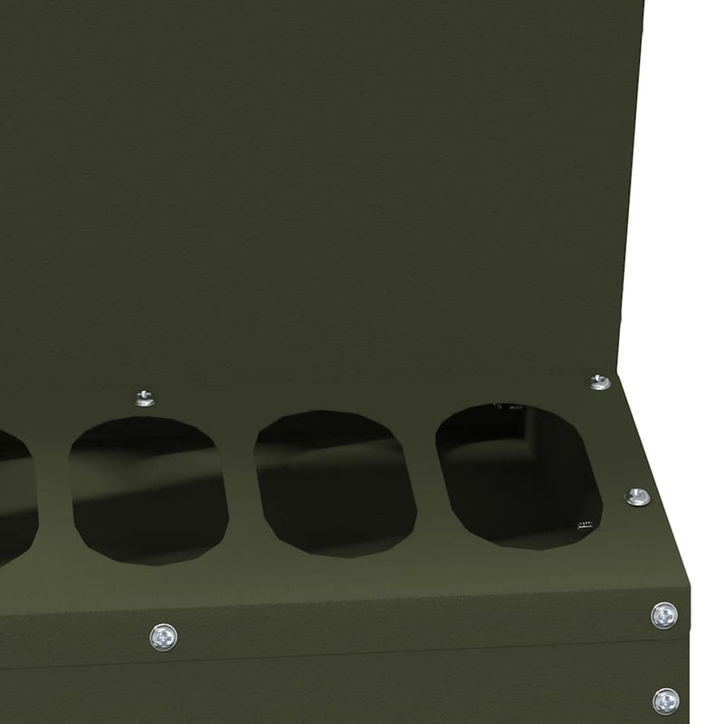 vidaXL Csirke etető Olajzöld 30 x 30 x 39 cm Hidegen Hengerelt Acél