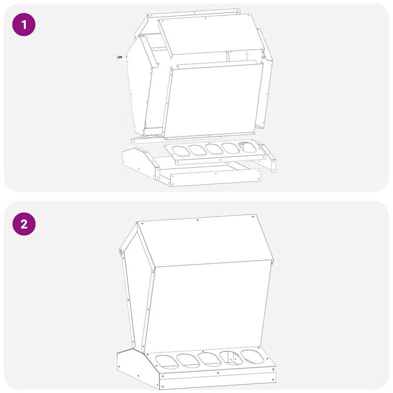 vidaXL Csirke etető Olajzöld 30 x 30 x 39 cm Hidegen Hengerelt Acél