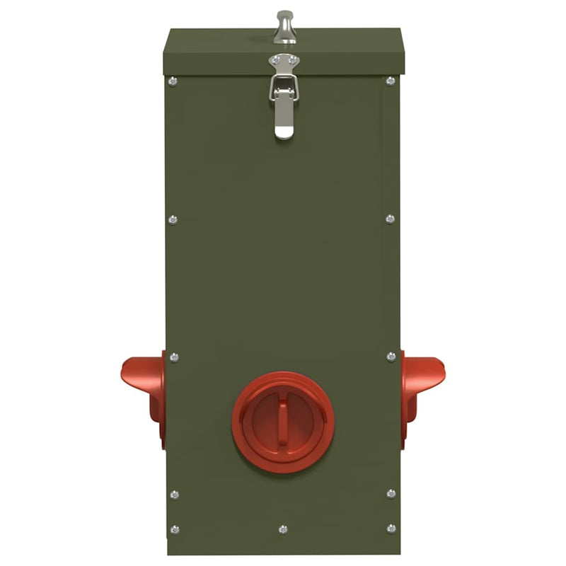 vidaXL Csirke etető Olajzöld 32,5 x 20,5 x 43 cm