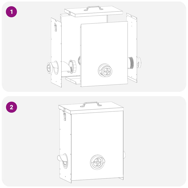 vidaXL Csirke etető Ezüst 32,5 x 20,5 x 43 cm Horganyzott acél