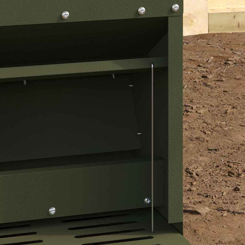 vidaXL Csirke Treadle Etető Olajzöld 25 x 42 x 40 cm