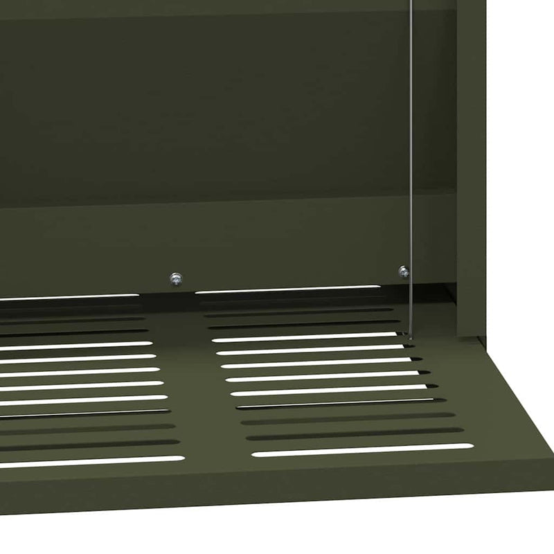 vidaXL Csirke Treadle Etető Olajzöld 25 x 42 x 40 cm