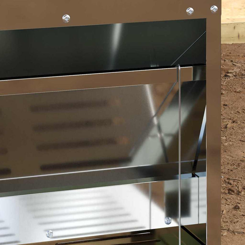 vidaXL Csirke Treadle Etető Ezüst 25 x 42 x 40 cm Horganyzott acél