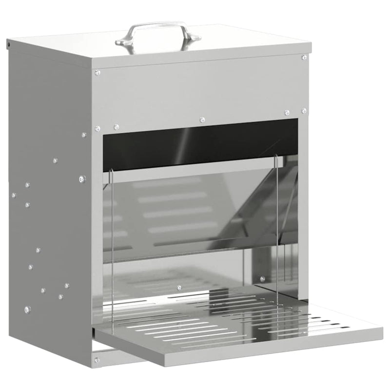 vidaXL Csirke Treadle Etető Ezüst 25 x 42 x 40 cm Horganyzott acél