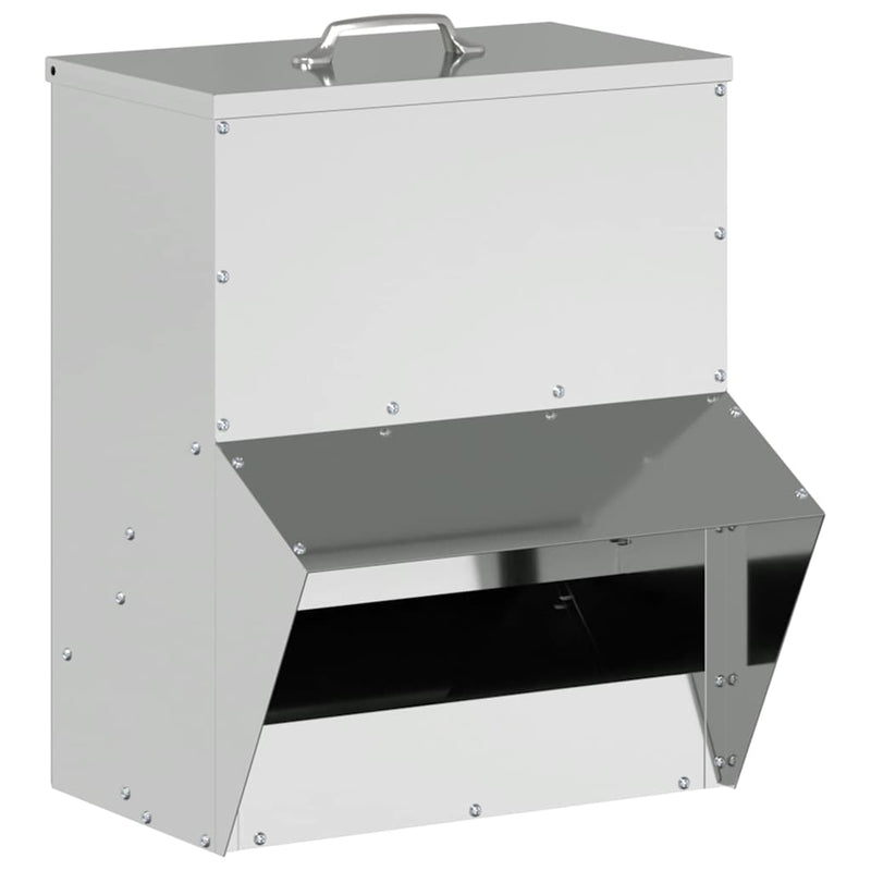 vidaXL Csirke etető Ezüst 20 x 25 x 35 cm Horganyzott acél