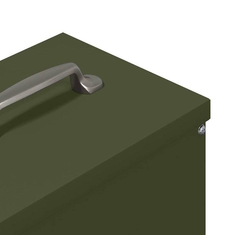 vidaXL Csirke etető Olajzöld 20 x 25 x 35 cm Hidegen Hengerelt Acél