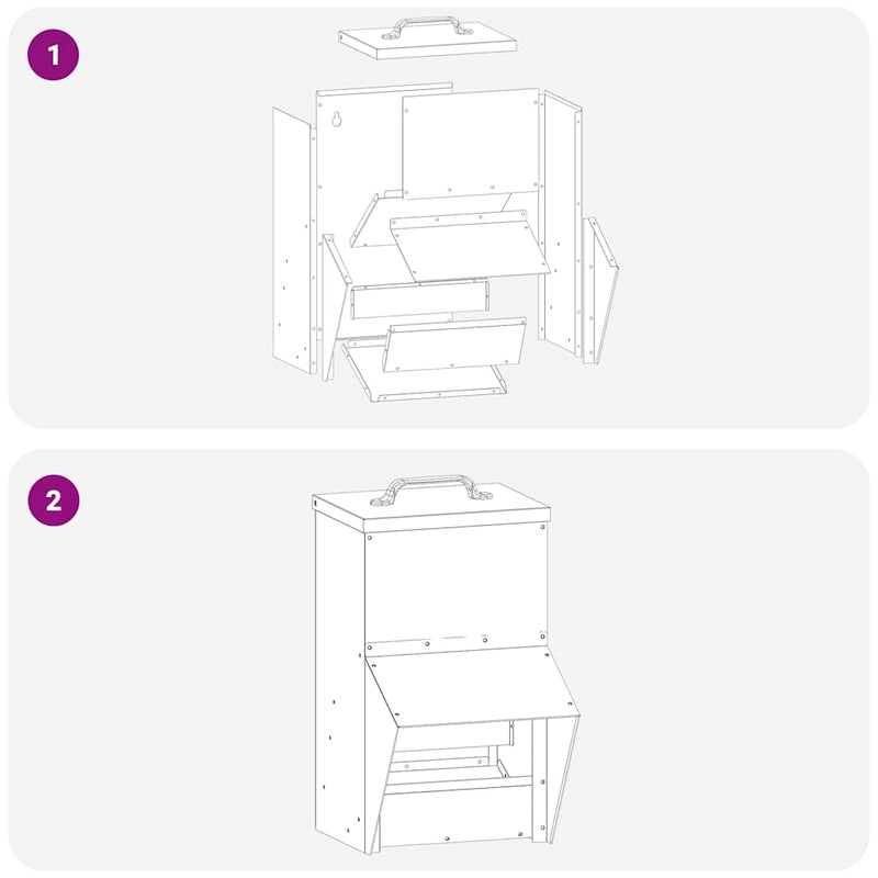 vidaXL Csirke etető Olajzöld 20 x 25 x 35 cm Hidegen Hengerelt Acél