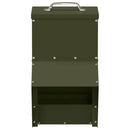 vidaXL Csirke etető Olajzöld 20 x 25 x 35 cm Hidegen Hengerelt Acél