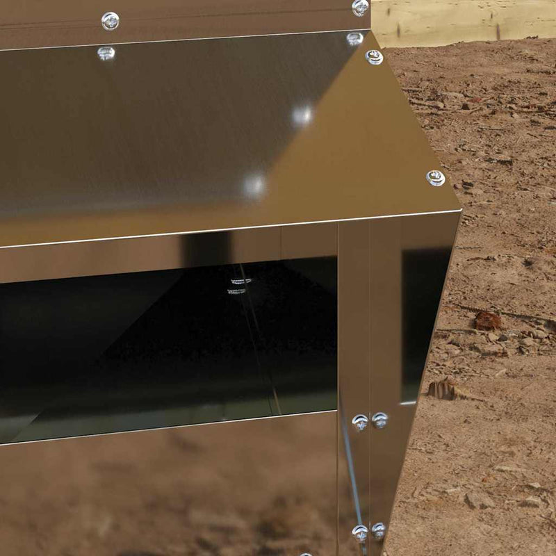 vidaXL Csirke etető Ezüst 20 x 25 x 35 cm Horganyzott acél