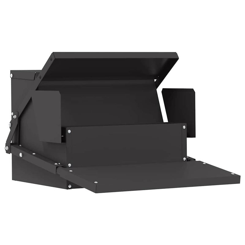 vidaXL Csirke Treadle Etető Fekete 50 x 40 x 29 cm