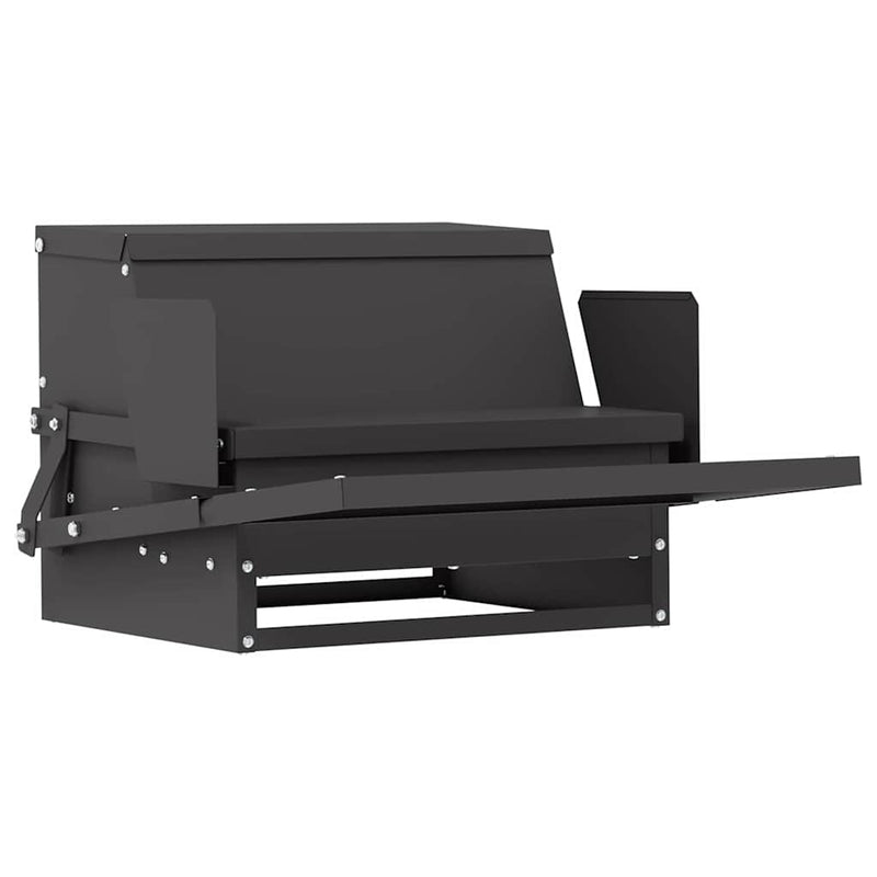 vidaXL Csirke Treadle Etető Fekete 50 x 40 x 29 cm