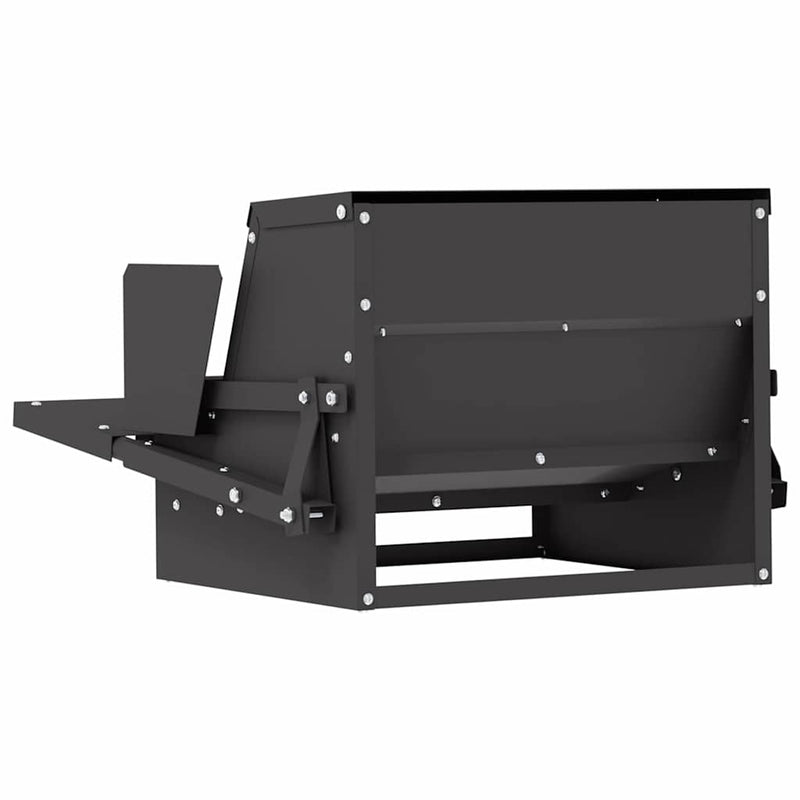 vidaXL Csirke Treadle Etető Fekete 50 x 40 x 29 cm