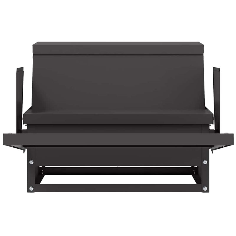 vidaXL Csirke Treadle Etető Fekete 50 x 40 x 29 cm