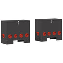vidaXL Csirke etető 2 pcs Fekete 60,5 x 29 x 51 cm