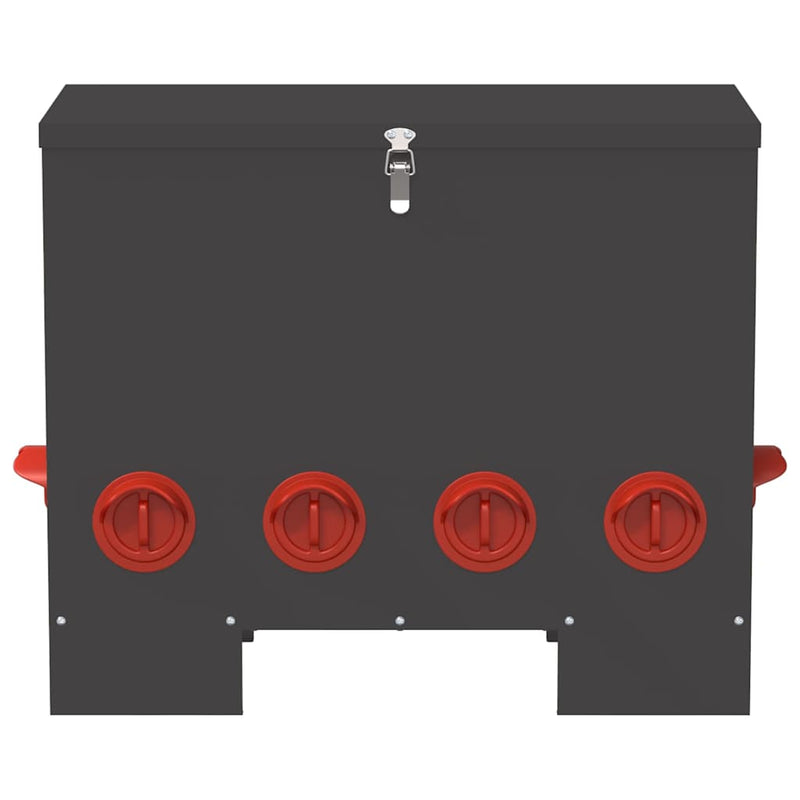 vidaXL Csirke etető 2 pcs Fekete 60.5 x 29 x 51 cm