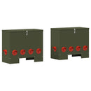 vidaXL Csirke etető 2 pcs Olajzöld 60,5 x 29 x 51 cm
