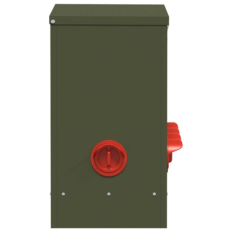 vidaXL Csirke etető 2 pcs Olajzöld 60.5 x 29 x 51 cm