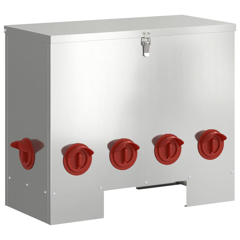 vidaXL Csirke etető 2 pcs Ezüst 60.5 x 29 x 51 cm Horganyzott acél