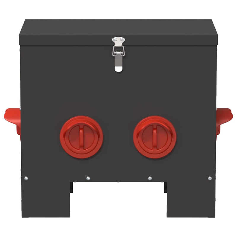 vidaXL Csirke etető 2 pcs Fekete 60.5 x 29 x 51 cm