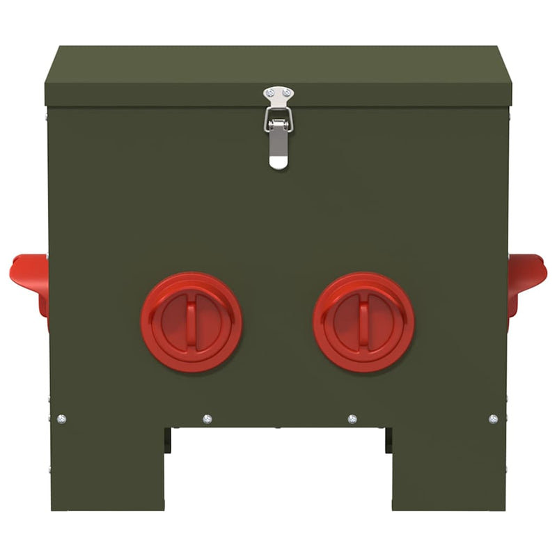 vidaXL Csirke etető 2 pcs Olajzöld 60.5 x 29 x 51 cm