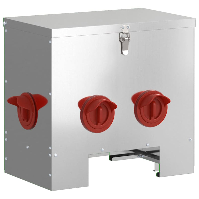 vidaXL Csirke etető 2 pcs Ezüst 60.5 x 29 x 51 cm Horganyzott acél