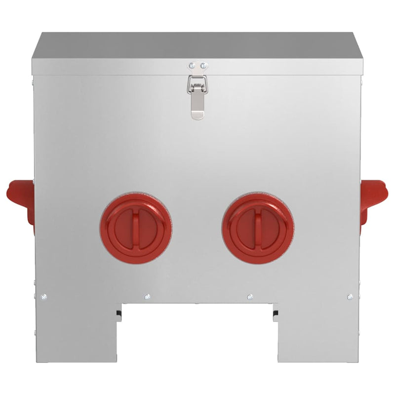 vidaXL Csirke etető 2 pcs Ezüst 60.5 x 29 x 51 cm Horganyzott acél