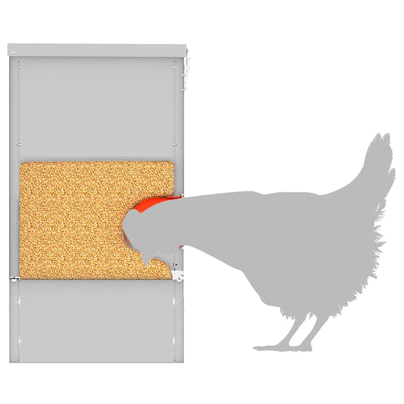 vidaXL Csirke etető 2 pcs Ezüst 60.5 x 29 x 51 cm Horganyzott acél