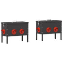 vidaXL Csirke etető 2 pcs Fekete 41,5 x 20,5 x 33 cm