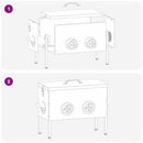 vidaXL Csirke etető 2 pcs Olajzöld 41,5 x 20,5 x 33 cm