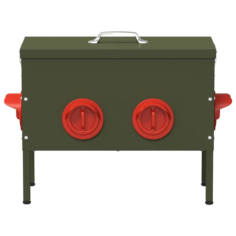 vidaXL Csirke etető 2 pcs Olajzöld 41,5 x 20,5 x 33 cm