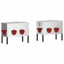 vidaXL Csirke etető 2 pcs Ezüst 41,5 x 20,5 x 33 cm Horganyzott acél