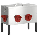 vidaXL Csirke etető 2 pcs Ezüst 41,5 x 20,5 x 33 cm Horganyzott acél