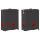vidaXL Csirke etető 2 pcs Fekete 32,5 x 20,5 x 43 cm