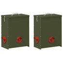 vidaXL Csirke etető 2 pcs Olajzöld 32,5 x 20,5 x 43 cm