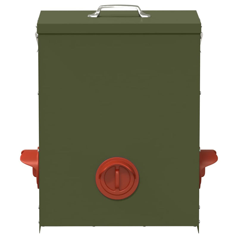 vidaXL Csirke etető 2 pcs Olajzöld 32,5 x 20,5 x 43 cm