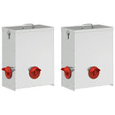 vidaXL Csirke etető 2 pcs Ezüst 32,5 x 20,5 x 43 cm Horganyzott acél