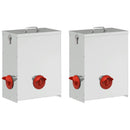 vidaXL Csirke etető 2 pcs Ezüst 32,5 x 20,5 x 43 cm Horganyzott acél